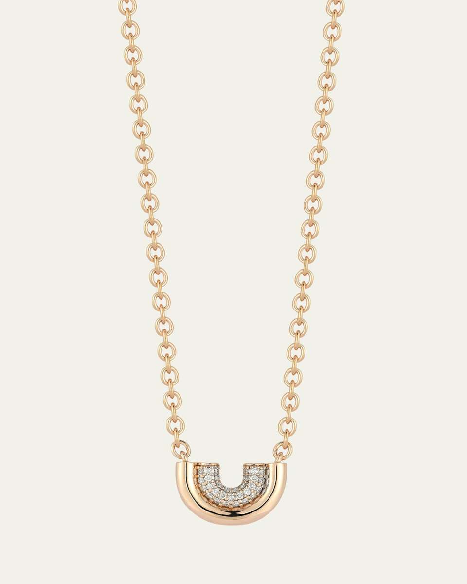 Thoby 18K Rose Gold Diamond Small Tubular Necklace